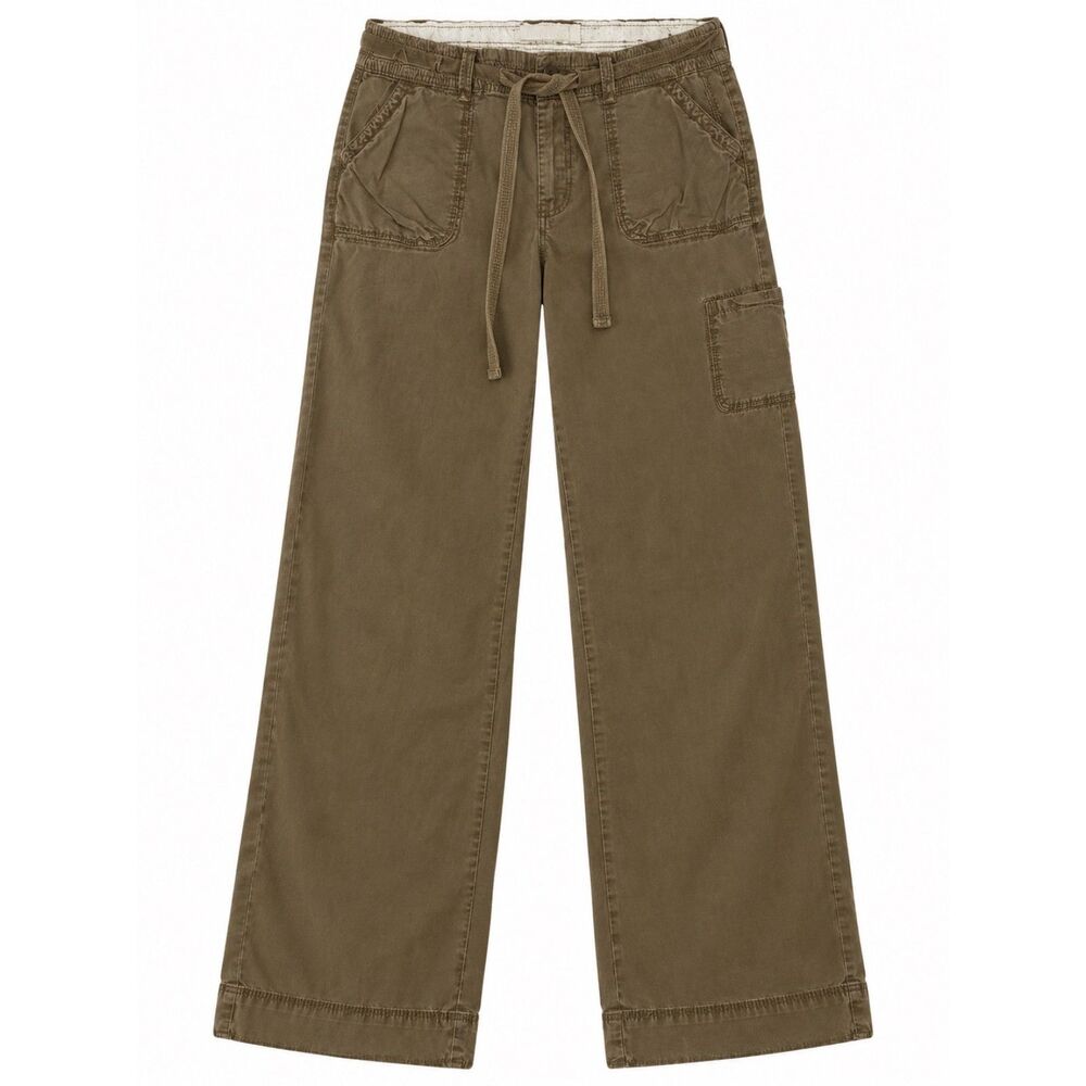Abercrombie & Fitch Size 4 Brown Cargo Utility Pants Wide Leg Y2K Belted